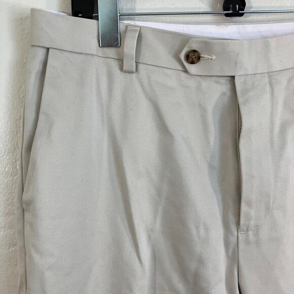 Roundtree & York Tan Cream Boxy Straight Leg Dress Pants Trousers - Picture 2 of 4